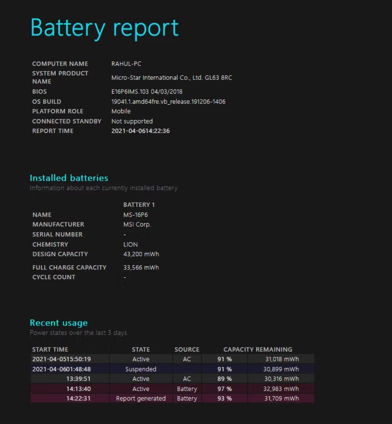 battery power report - TechFAQ